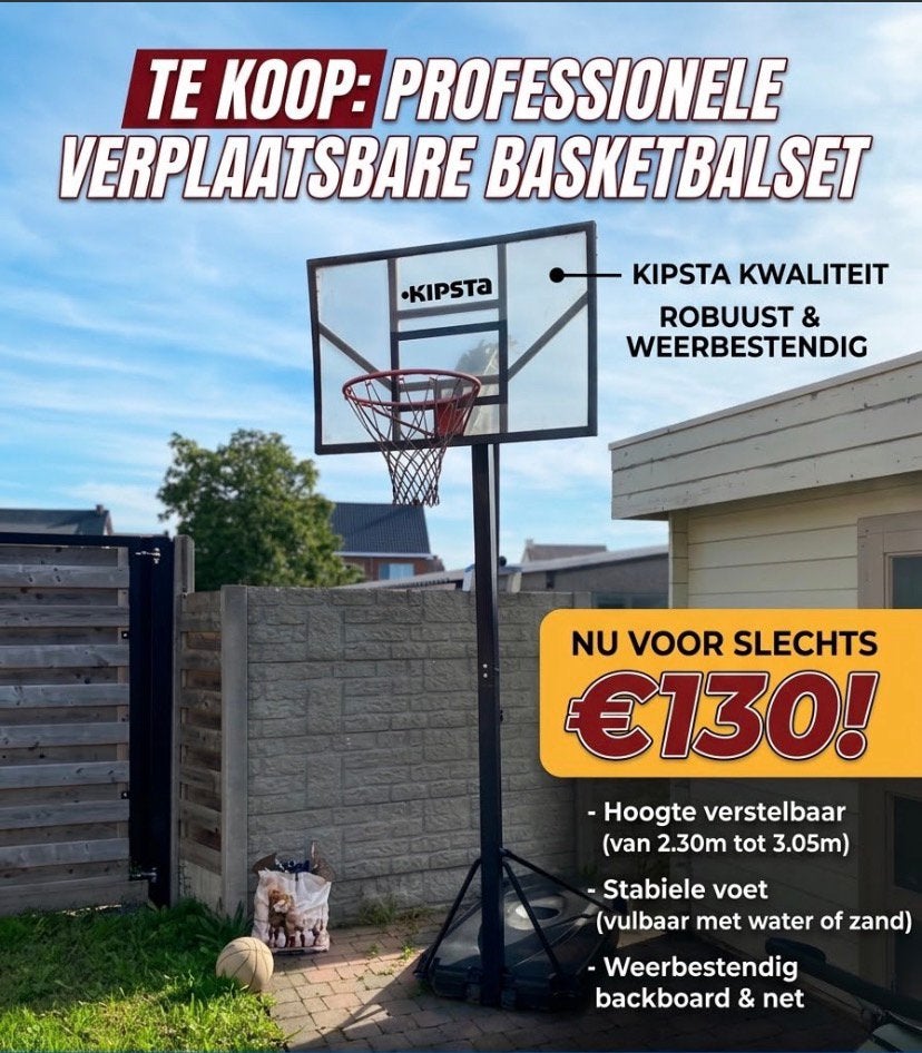 Kipsta basketbalring, Sport en Fitness, Ophalen, Gebruikt