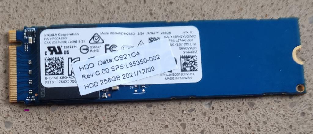 Disque SSD M2 KIOXIA 256 Go, Informatique & Logiciels, Disques durs, 256GB, HPE, SSD, Interne