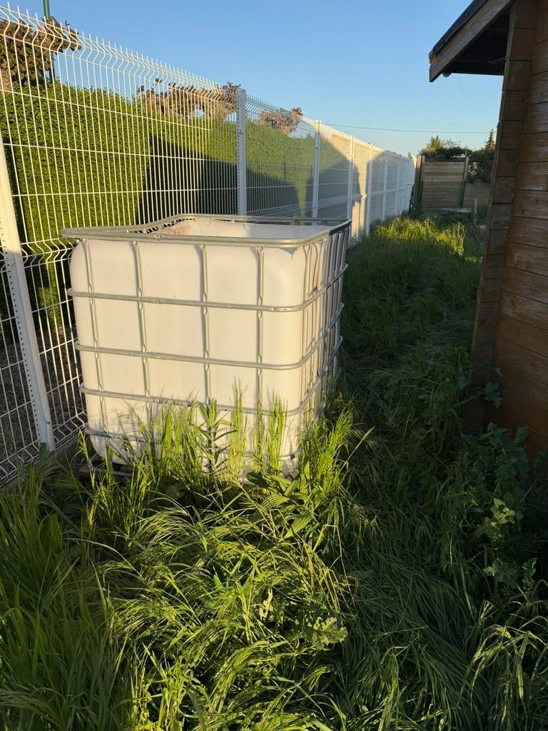 Gratis IBC watertank / kunststof container (1000L), Tuin en Terras, Ophalen, Kunststof