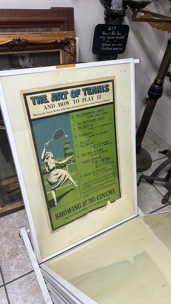 Lithographie originale 1920 « L'art du tennis », Enlèvement ou Envoi, Comme neuf