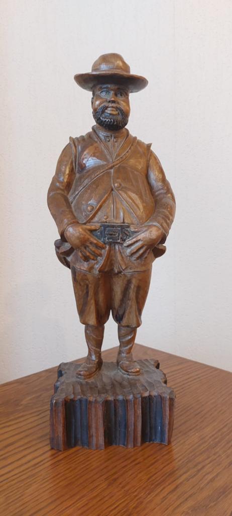 Vintage Houten Beeld van een Man - Ouro Artesania Spanje, Enlèvement, Statue