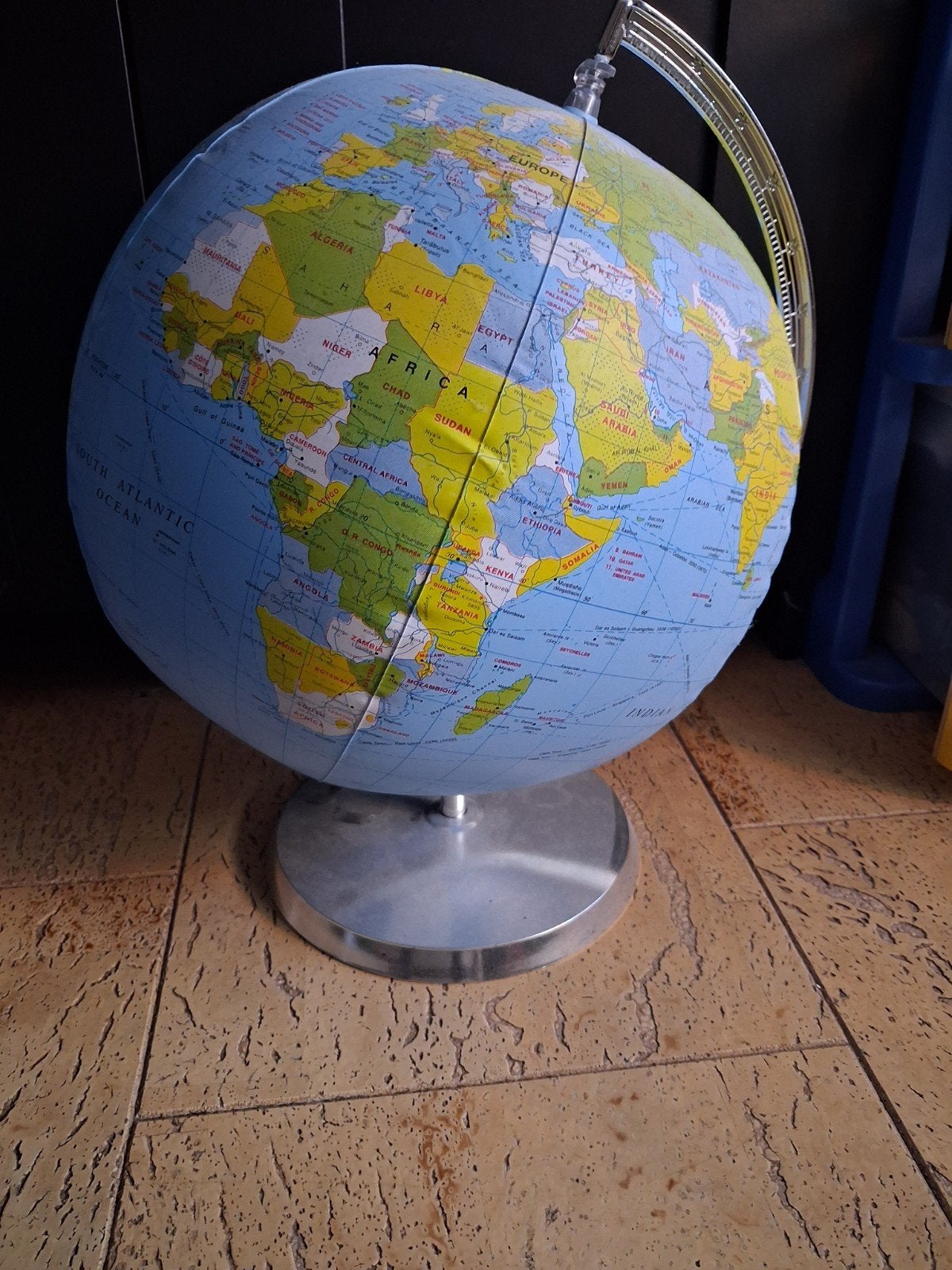 opblaasbare wereldbol, Ophalen, Kunststof, Draaibaar, Fysische wereldbol