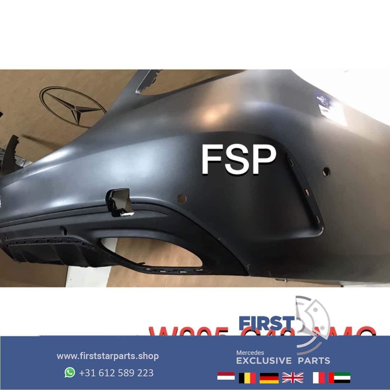 W205 S205 FACELIFT C43 AMG ACHTERBUMPER + DIFFUSER ORIGINEEL, Arrière, Utilisé, -, -