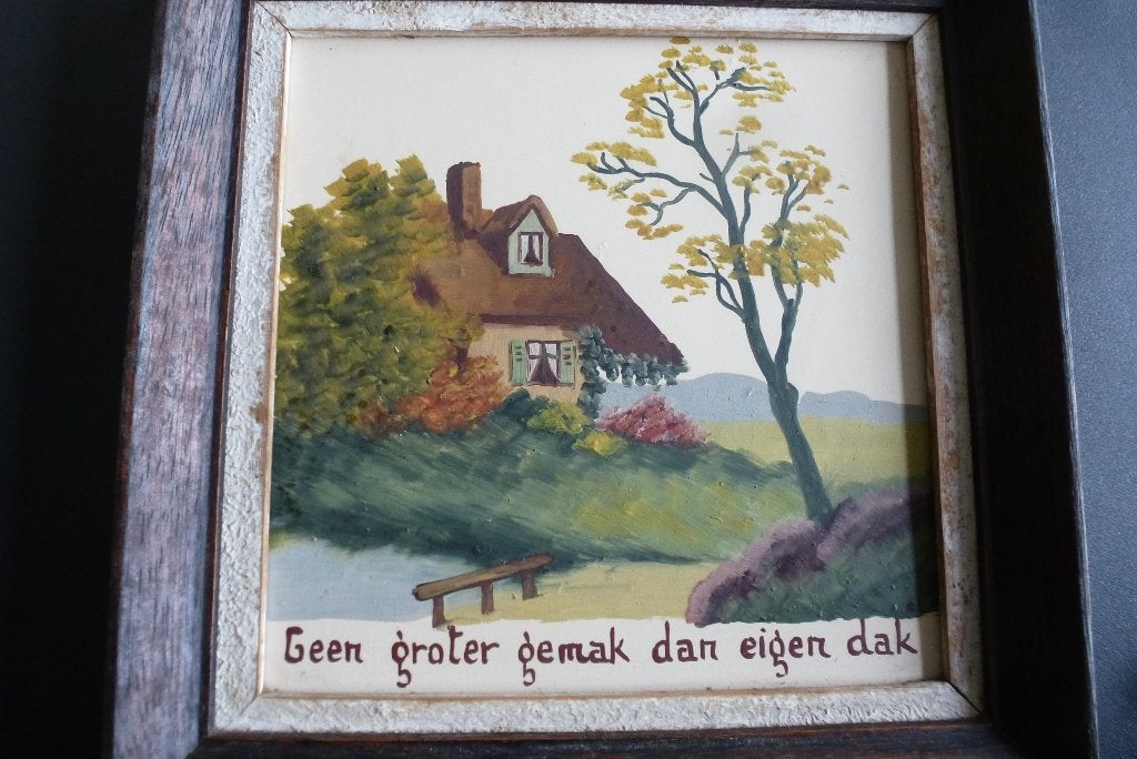 Schilderijtje op hout, Antiek en Kunst, Kunst | Schilderijen | Klassiek, Ophalen, Handgeschilderd, Stilleven, Paneel