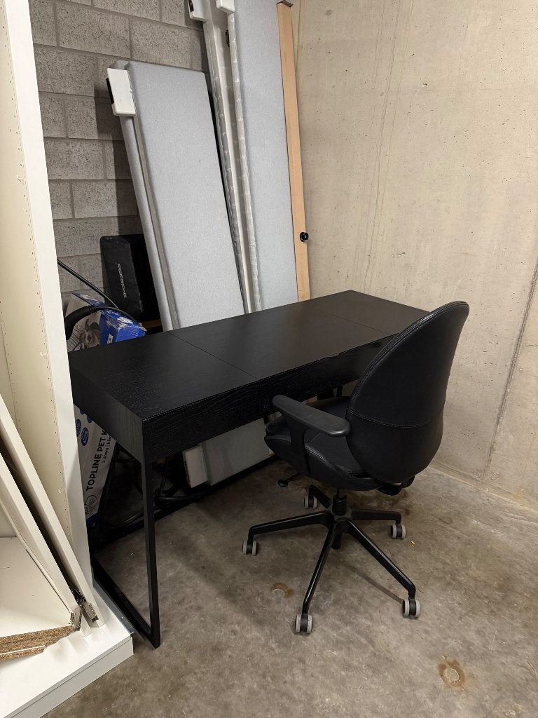 Bureau + bureaustoel, Maison & Meubles, Autres marques, Bureau d'ordinateur, 50 cm, Avec tiroirs
