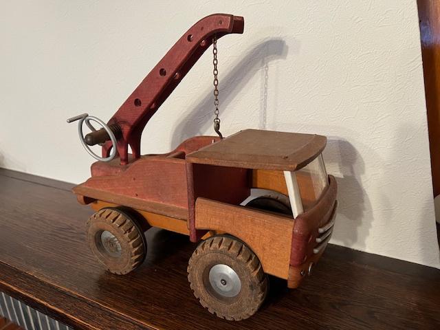 Dejou, houten takelwagen 1950's, Ophalen