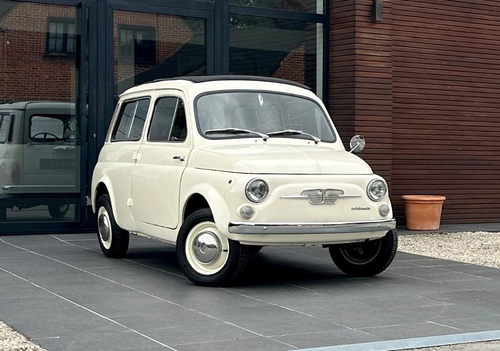 Fiat 500 Giardiniera Autobianchi, Auto's, Oldtimers, Bedrijf, Te koop, Fiat, Benzine, Stadsauto, 2 deurs, Handgeschakeld, Wit
