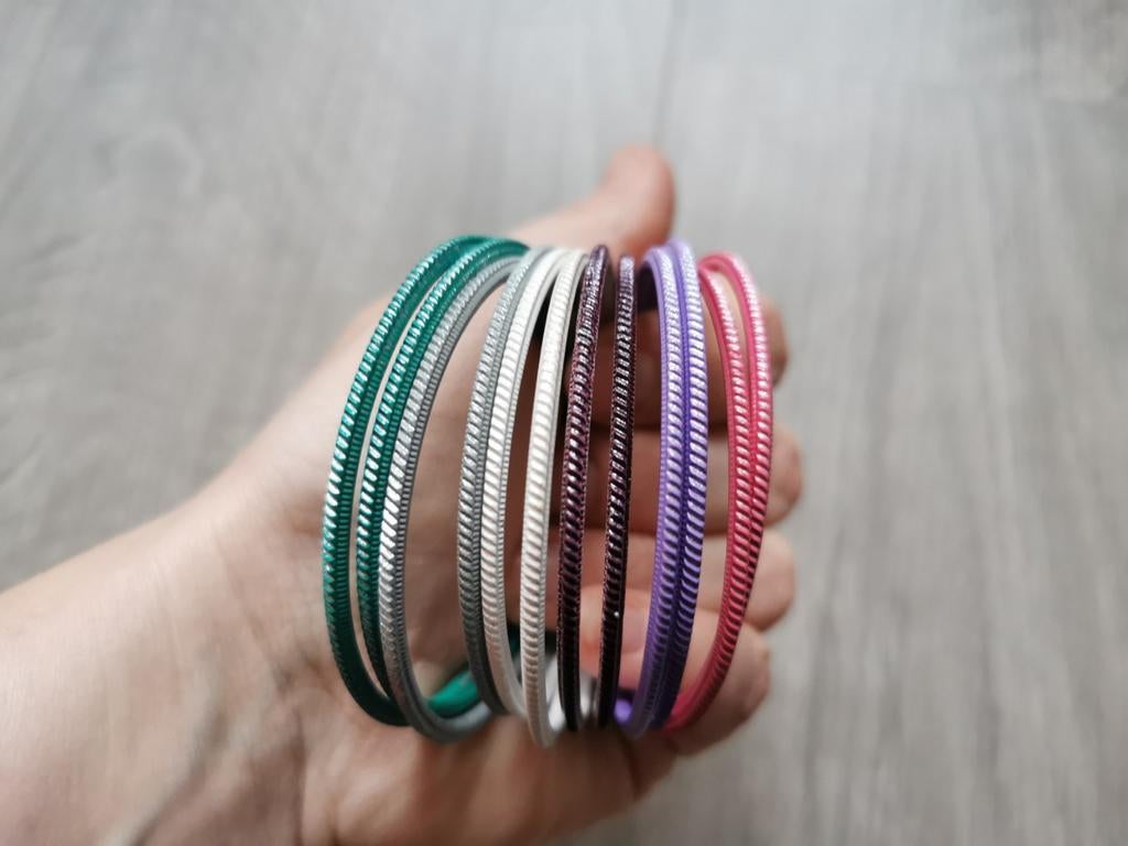12 metalen armbandjes, Enlèvement ou Envoi, Utilisé, Rose, Acier