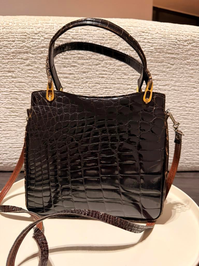 Groot lot vintage handtassen – 14 stuks – echt leder, Enlèvement, Sac à main