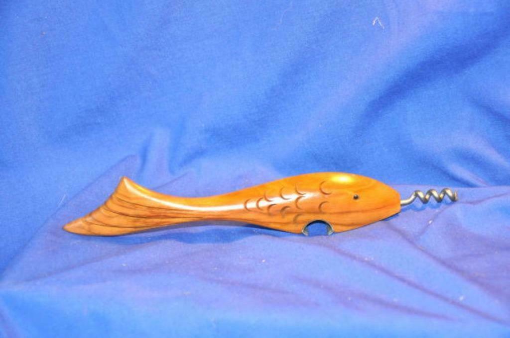 § decapsuleur tire bouchon poisson en bois, Enlèvement ou Envoi, Utilisé