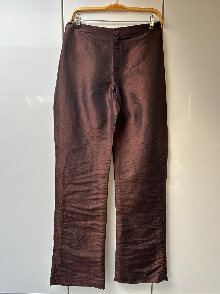 Bruine broek met wijde pijpen - Maat 38, Maat 38/40 (M), Bruin, Sans marque, Ophalen of Verzenden