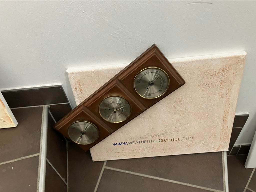 Kunstwerk/deco met antieke barometer, Ophalen of Verzenden