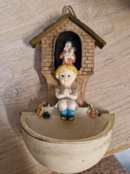 Porseleinen wijwatervat, kind en Maria, 20 cm hoog, Ophalen of Verzenden