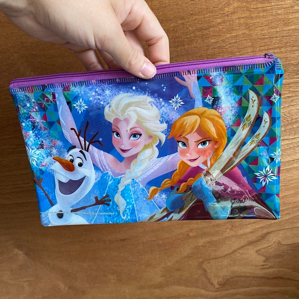 Disney Frozen opbergtas, Ophalen of Verzenden, Gebruikt, Blauw, Meisje