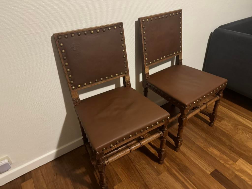 Paire de chaises anciennes Léopold II, Enlèvement ou Envoi, Comme neuf, Bois