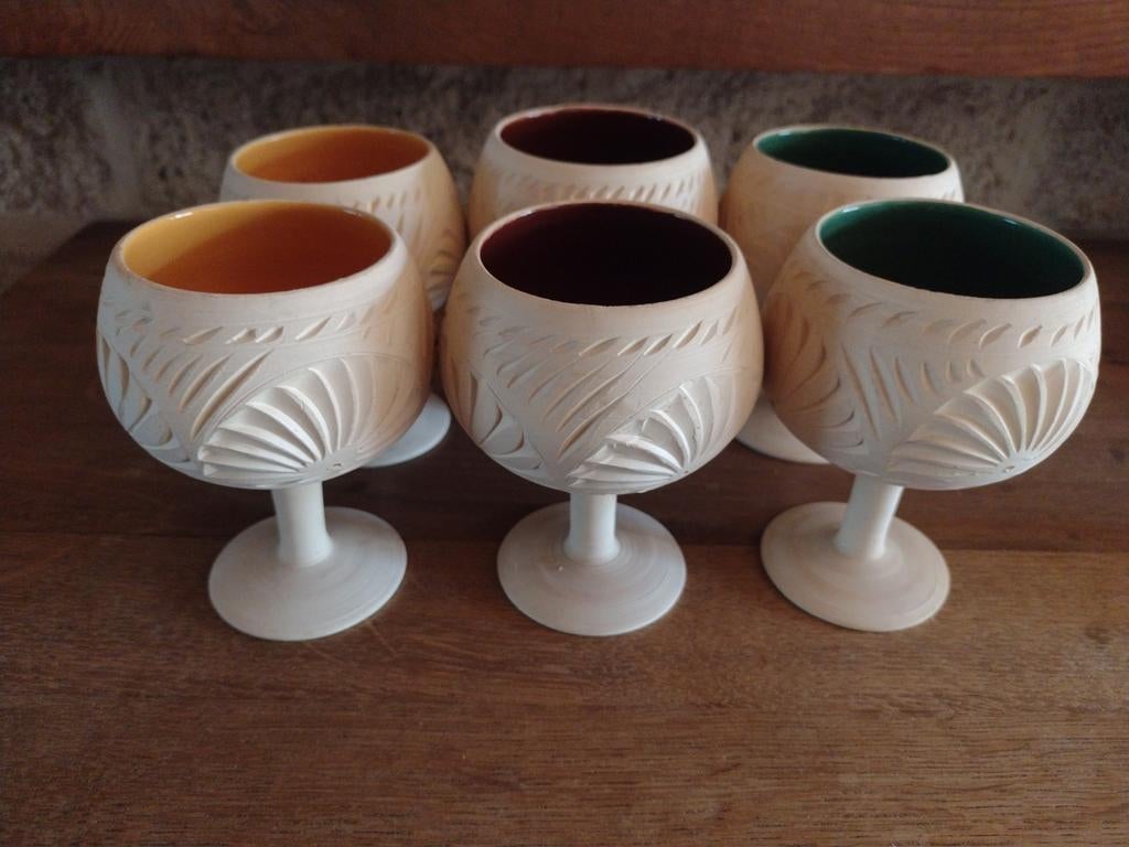 Verres en terre cuite neufs colorés à l'intérieur, Ophalen of Verzenden, Nieuw