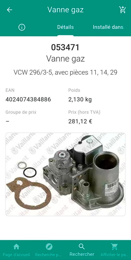 Mécanisme Gaz Vaillant ecoCOMPACT VSC FR 246-2-C 170 (neuf), Verzamelen, Overige Verzamelen, Nieuw, Ophalen of Verzenden