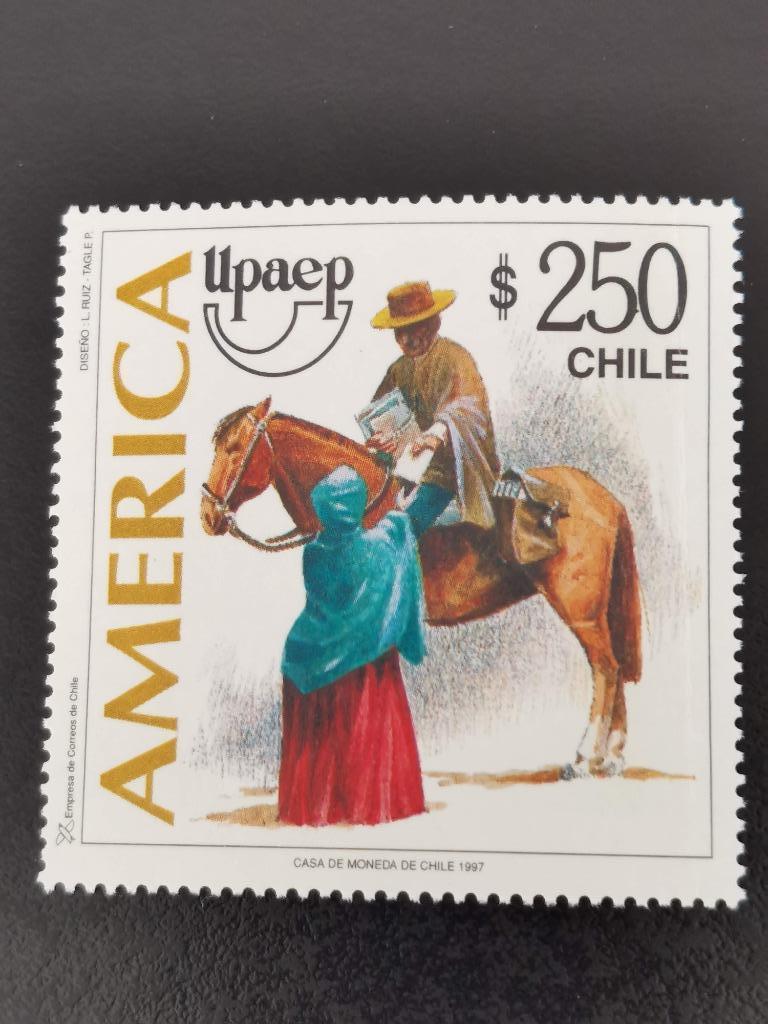 Chili 1997 - postbode te paard **, Ophalen of Verzenden, Postfris, Zuid-Amerika