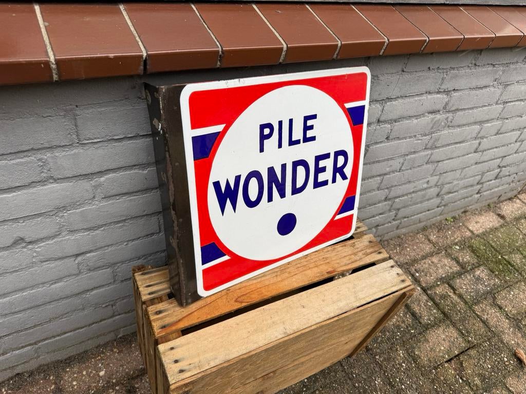 Panneau d'affichage en émail Pile Wonder, Enlèvement ou Envoi