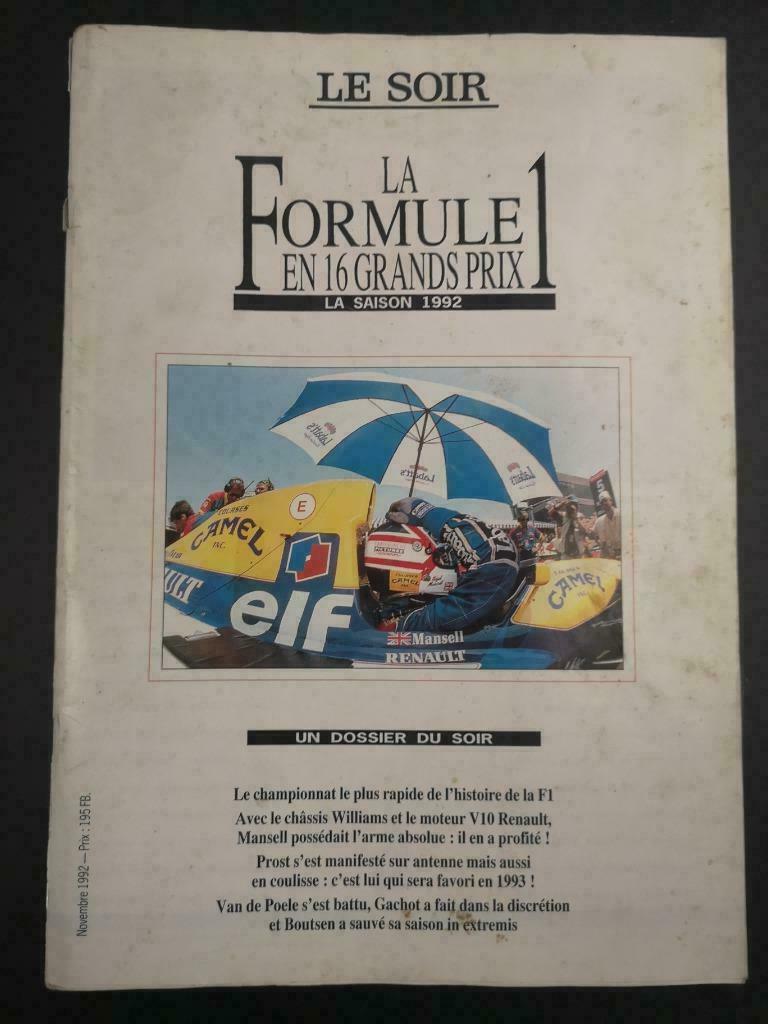 La Formule 1 en 16 Grands Prix - la Saison 1992 (le Soir), Boeken, Auto's | Boeken, Gelezen, Ophalen of Verzenden