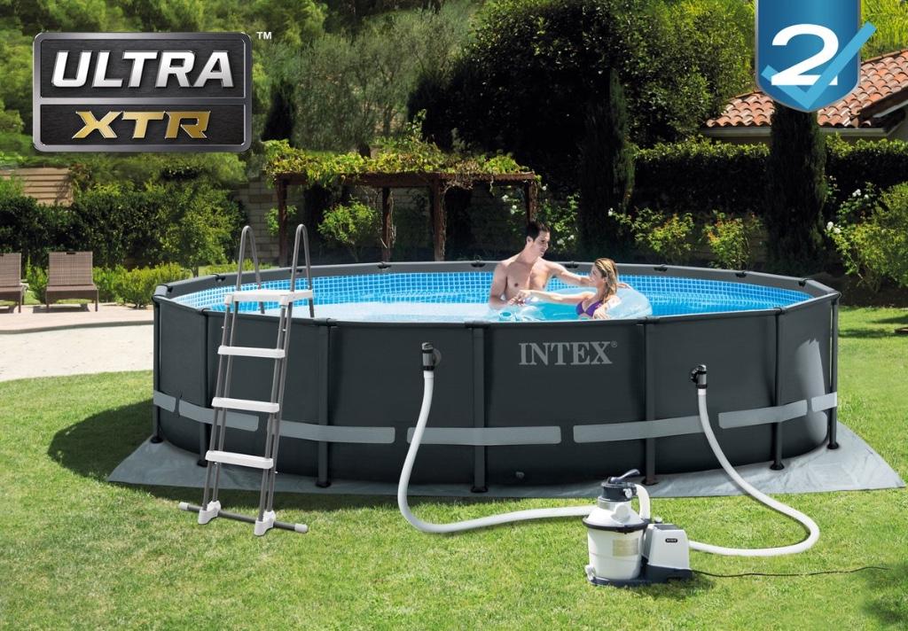 Intex Ultra XTR 4,9M zwembad, Tuin en Terras, Zwembaden, Gebruikt, Opzetzwembad, 120 cm of meer, 400 cm of meer, Rond, Ophalen
