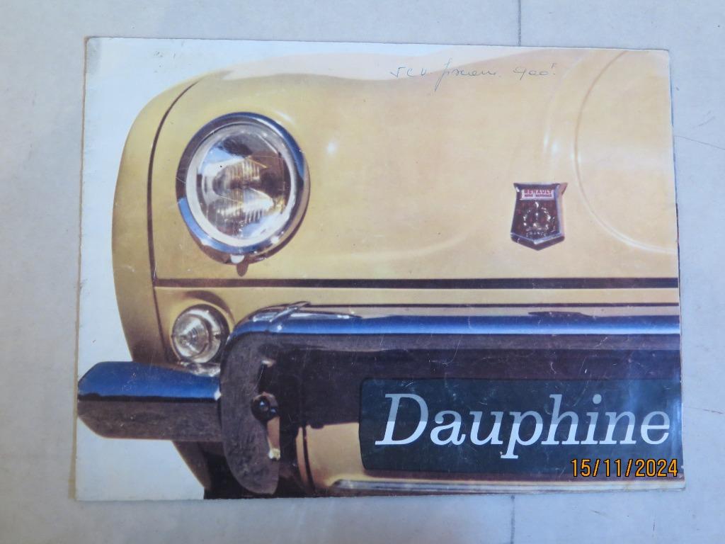 BROCHURE RENAULT DAUPHINE 1961, Envoi, Dépliant
