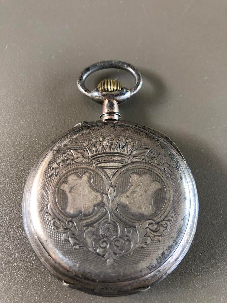 Zilveren zakhorloge zonder glas, zonder wijzers, Enlèvement ou Envoi, Argent
