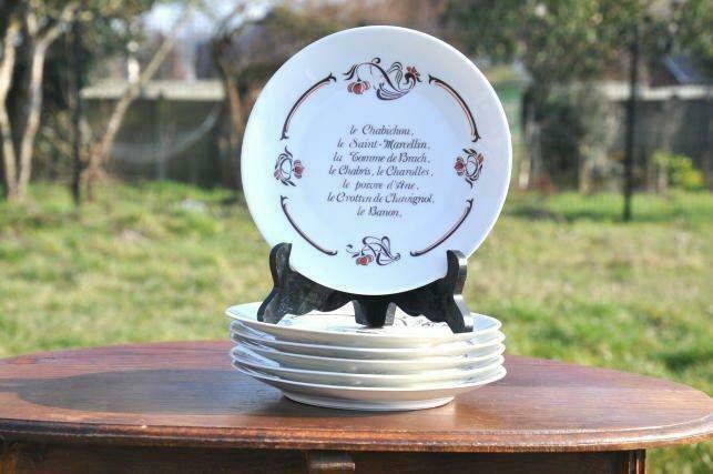 6 assiettes pour fromage, Maison & Meubles, Enlèvement ou Envoi, Utilisé, Assiettes(s)