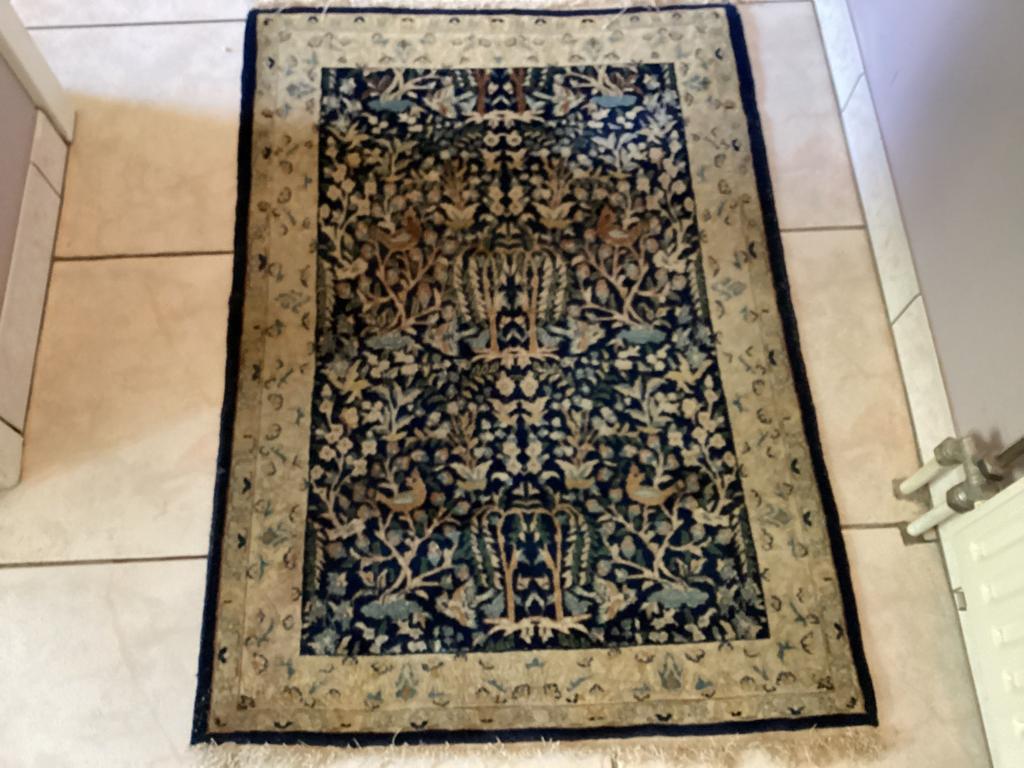 Nain tapijtje uit Iran, Huis en Inrichting, Stoffering | Tapijten en Vloerkleden, Ophalen, Gebruikt, 100 tot 150 cm, Blauw