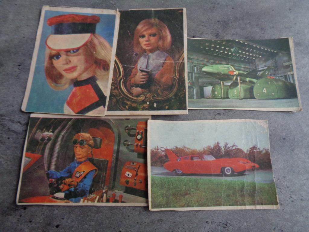 Thunderbirds 5x cartes Somportex, Enlèvement ou Envoi, Autocollant