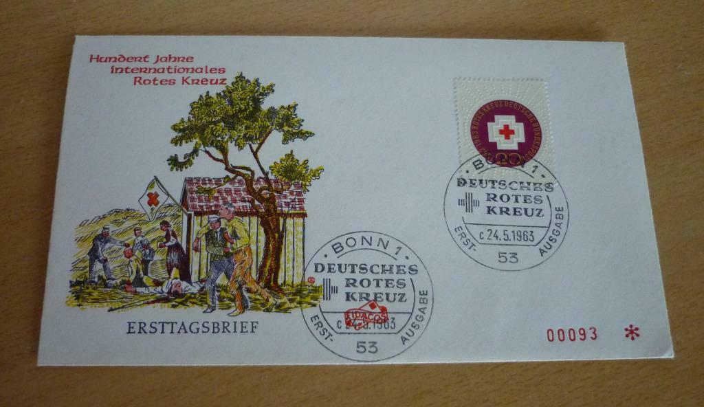 Eerstedagenvelop Deutsche Bundespost Deutsches Rotes kreuz, Postzegels en Munten, Ophalen of Verzenden
