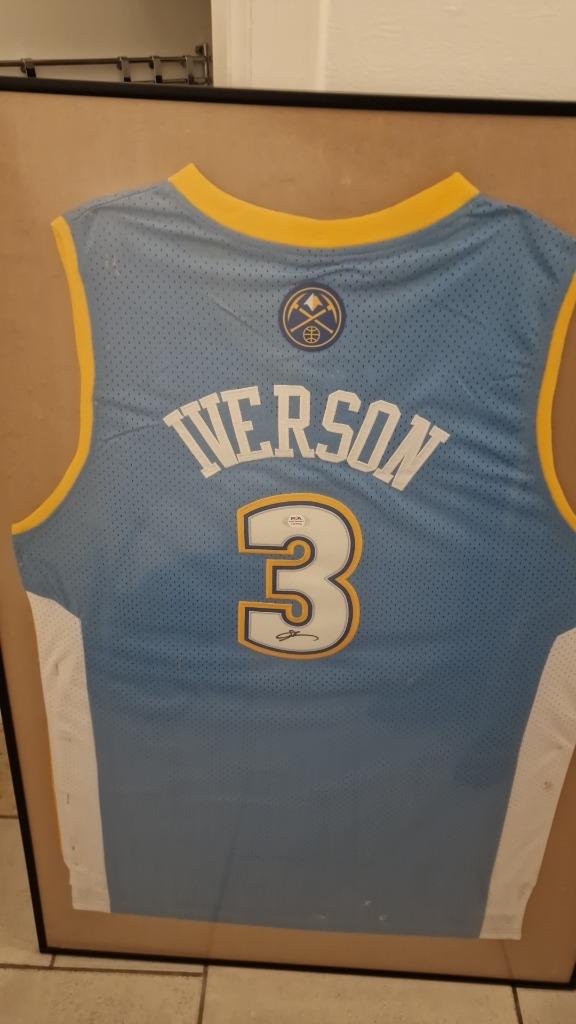 Maillot signé Nba iverson denver nuggets avec certificat coa, Enlèvement ou Envoi, Neuf