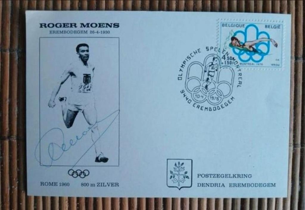 Gesigneerde fotokaart van Roger Moens., Envoi, Neuf