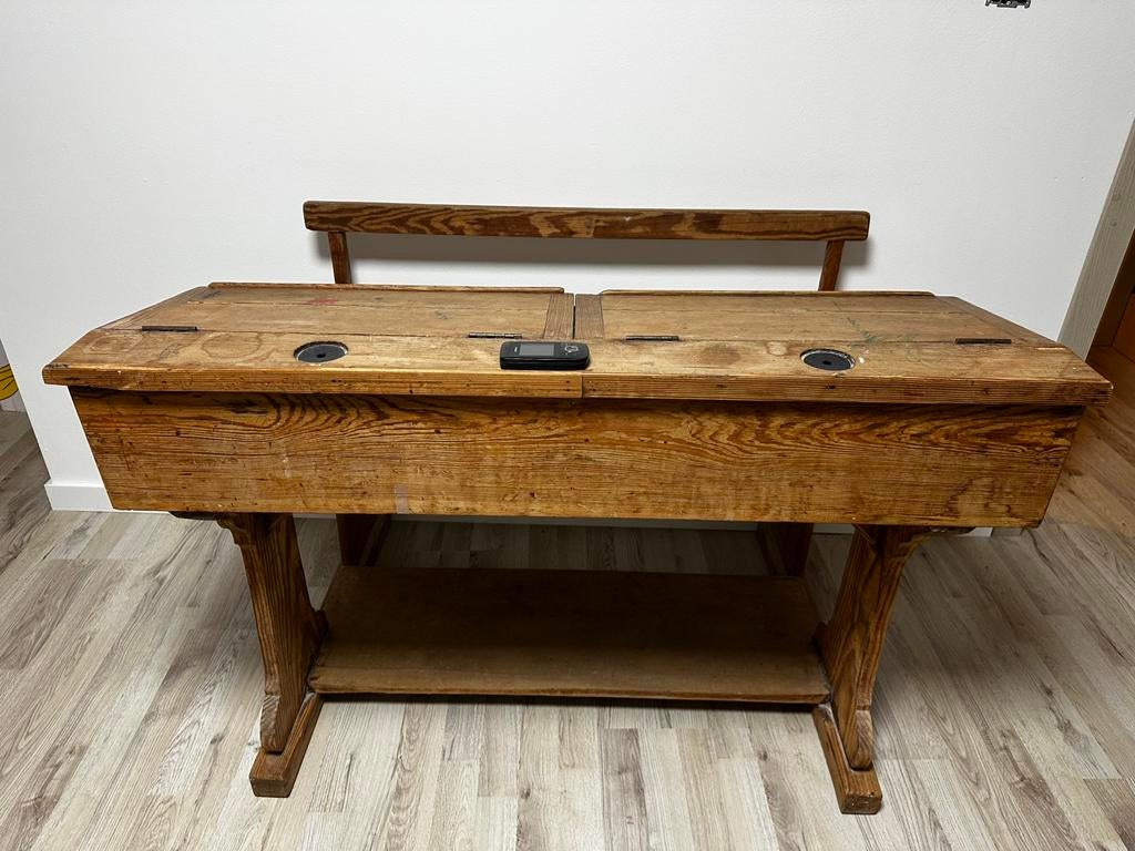 Retro schoolbankje, Huis en Inrichting, Ophalen, Zo goed als nieuw