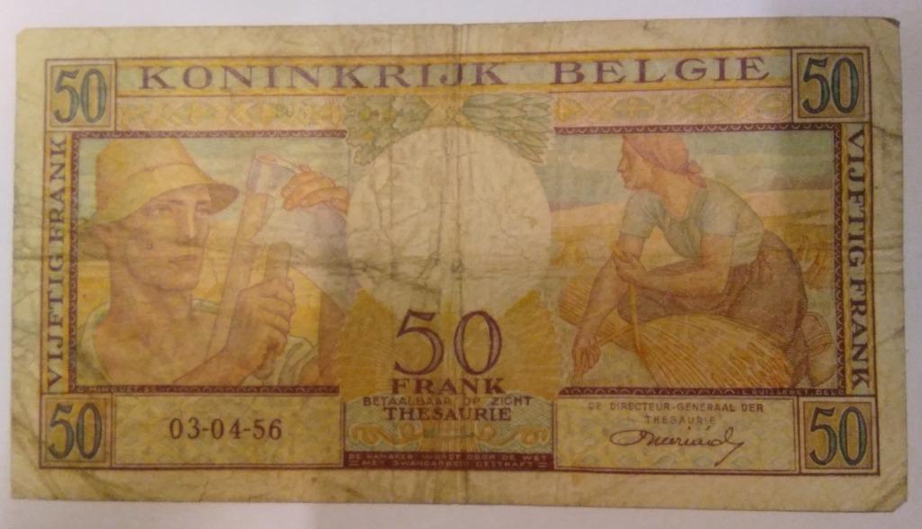 belgie 50 frank - model 1948 - 03-04-1956, Ophalen of Verzenden, Los biljet