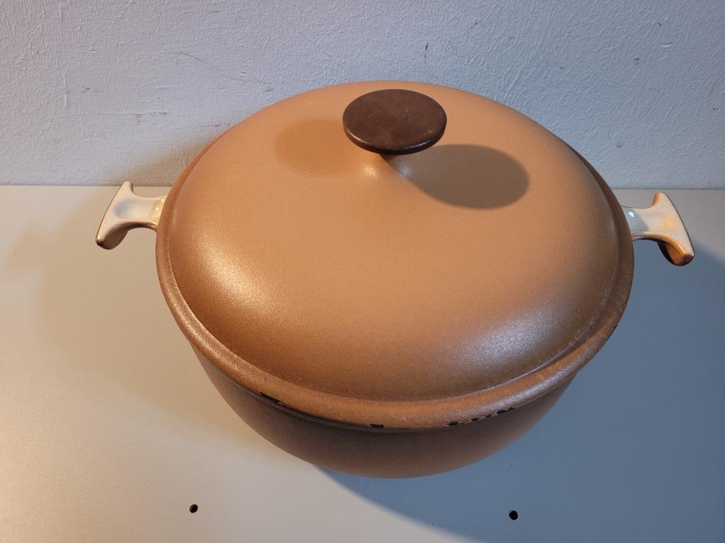 Le Creuset Model 23 Mama Vintage braadpan, Ophalen of Verzenden, Gebruikt, Gietijzer, Kookpan of Snelkookpan