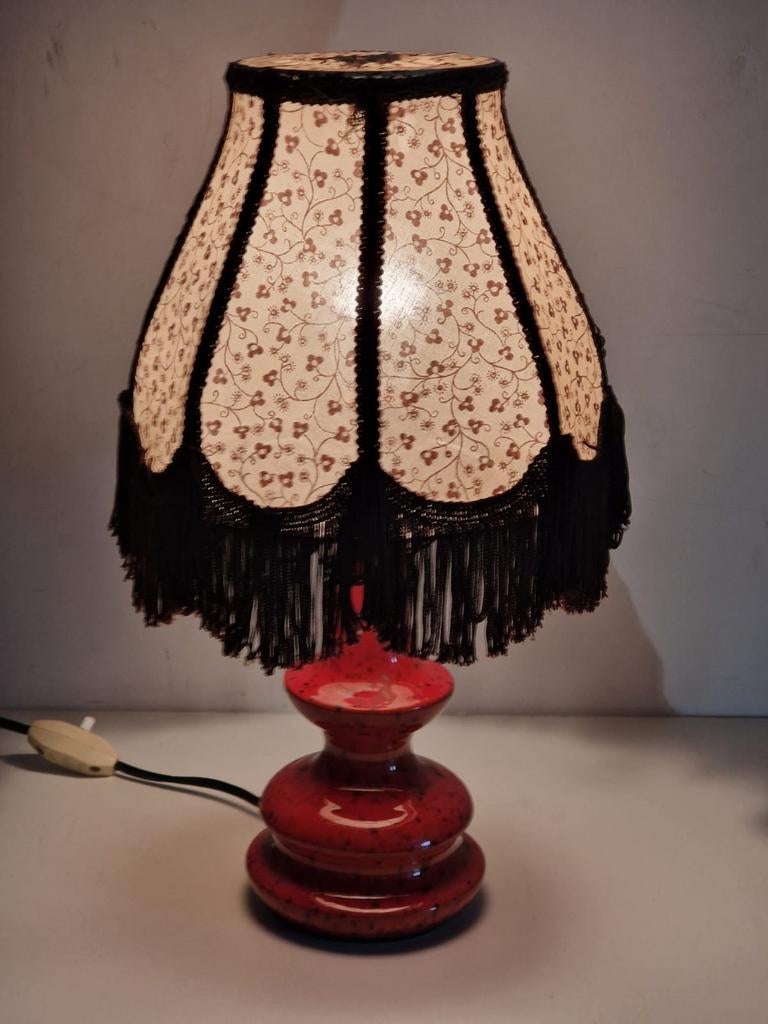 Keramische tafellamp 40 cm hoogte,  retro vintage. Keramiek, Ophalen of Verzenden