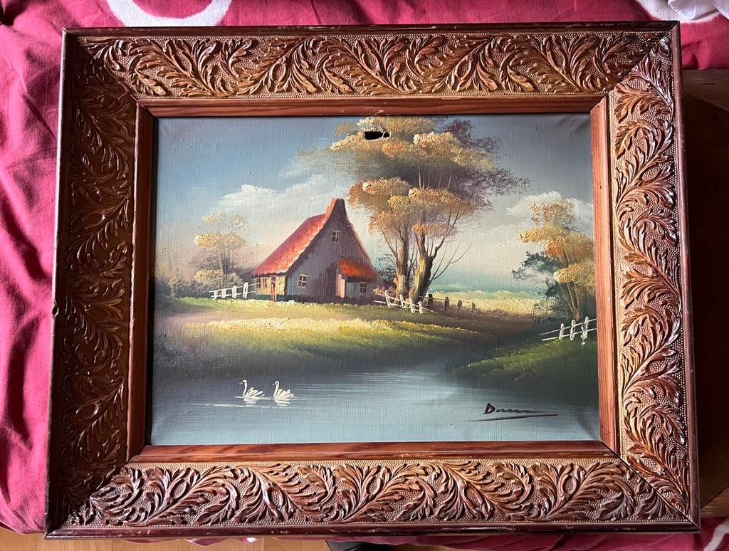 Paire de cadres anciens (fin XIXe / début XXe siècle)., Antiquités & Art, Art | Peinture | Classique, Enlèvement