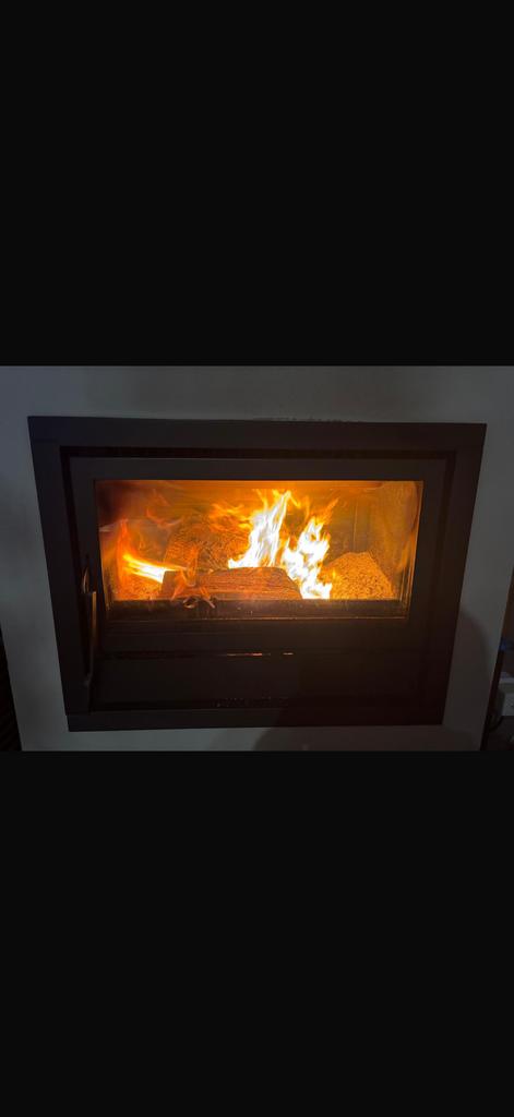 Inbouw hout kachel + blazer, Ophalen, Zo goed als nieuw