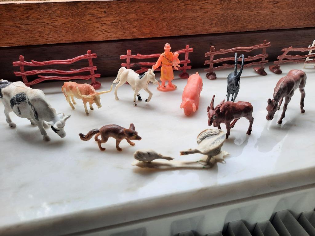 Complete Vintage Boerderij Speelset - Plastic Dieren, Herder, Antiek en Kunst, Antiek | Speelgoed, Ophalen