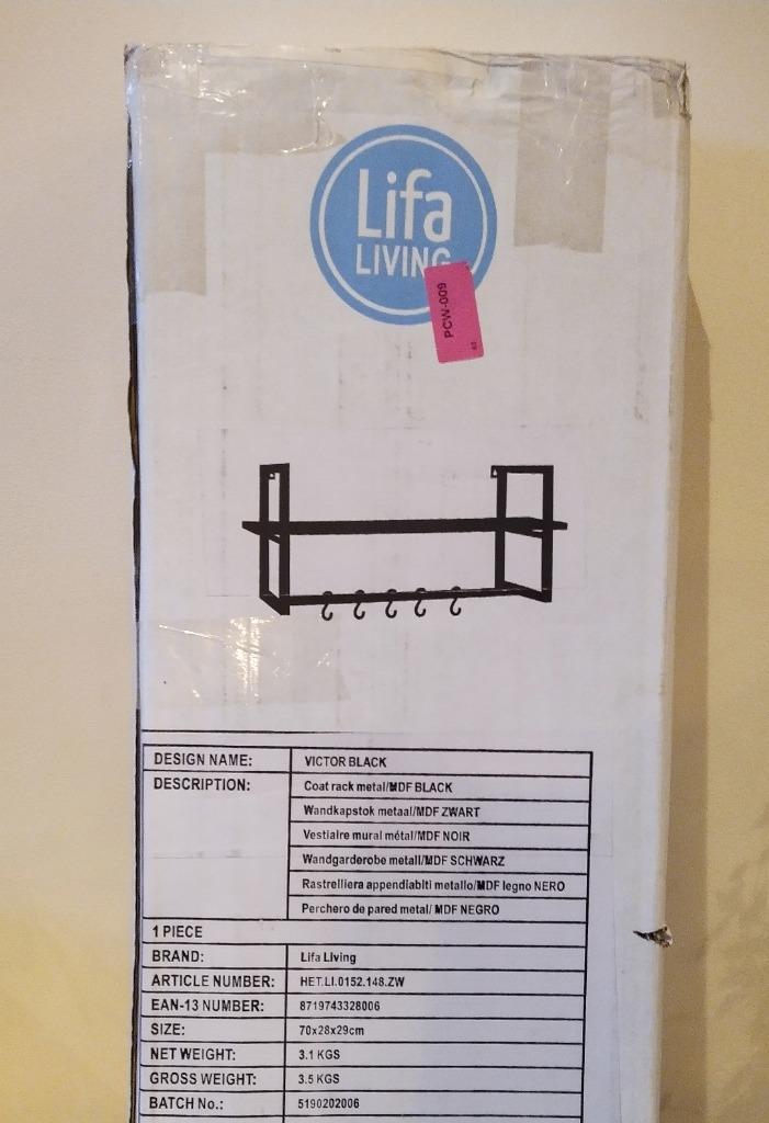 Wandkapstok Lifa Living, Huis en Inrichting, Nieuw, Minder dan 100 cm, Metaal, Ophalen