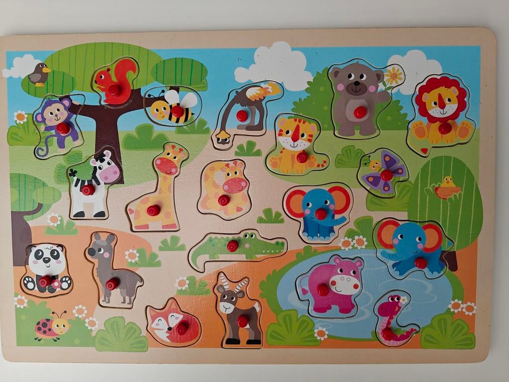 Houten inlegpuzzel, Ophalen