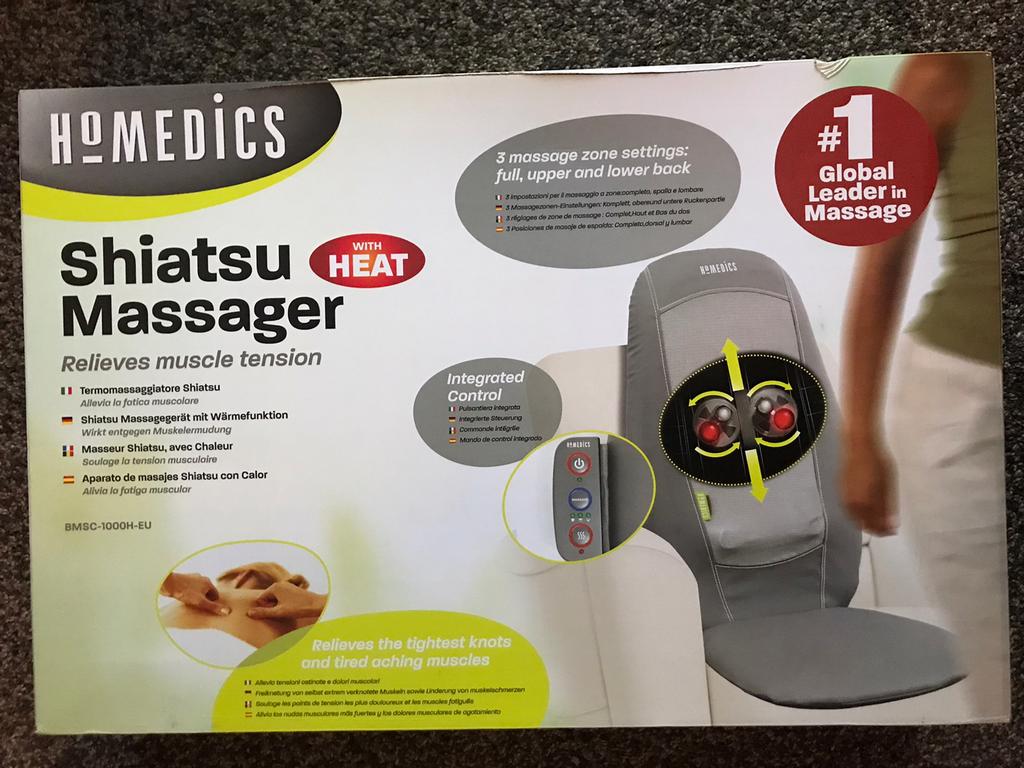 Homedics shiatsu massager with heat, Ophalen of Verzenden, Nieuw, Massagestoel of Kussen