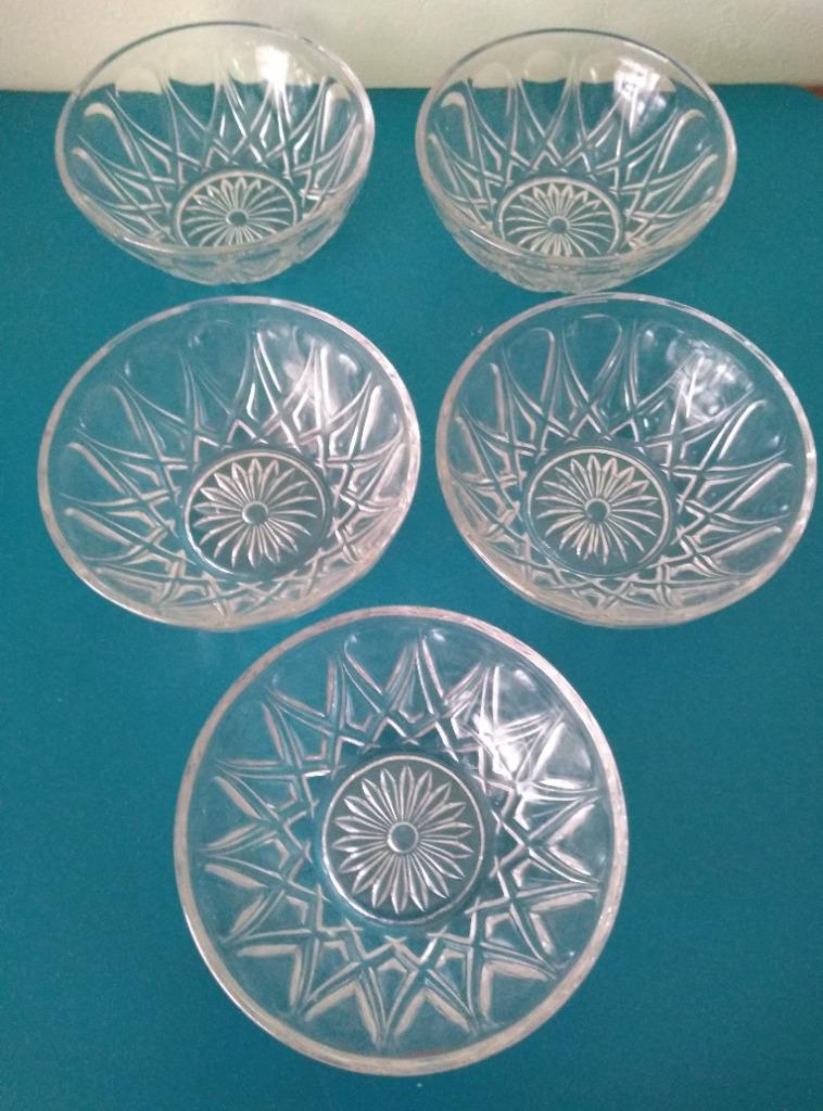 5 raviers en verre, Maison & Meubles, Enlèvement ou Envoi, Verre