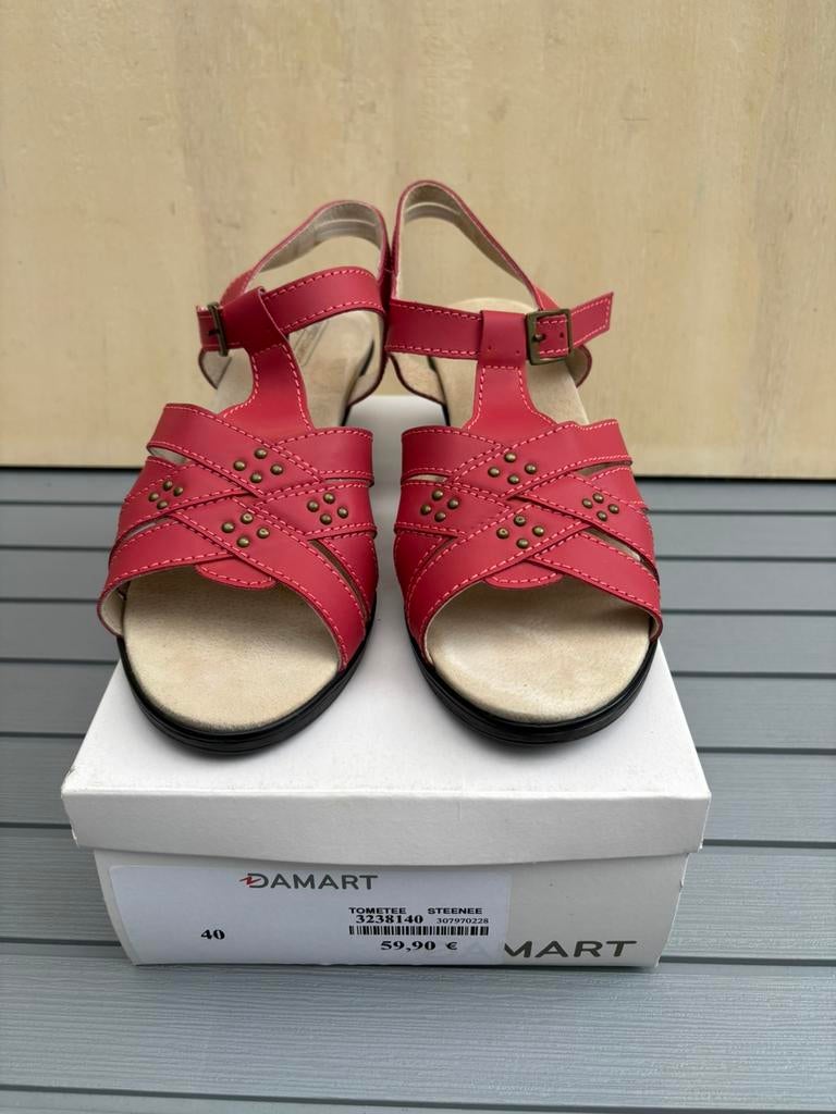Sandale rouge 40 damart, Enlèvement ou Envoi, Comme neuf, Rouge