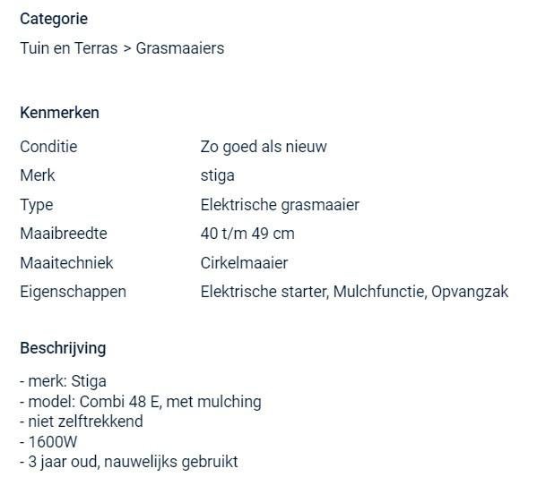 Zo goed als nieuwe grasmaaier, Tuin en Terras, Ophalen
