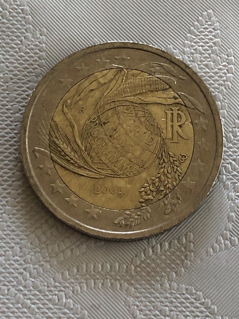 Herdenkingsmunt van 2 euro 2004 Italië gebruikt in goede sta, Postzegels en Munten, Munten | Europa | Euromunten, Ophalen of Verzenden