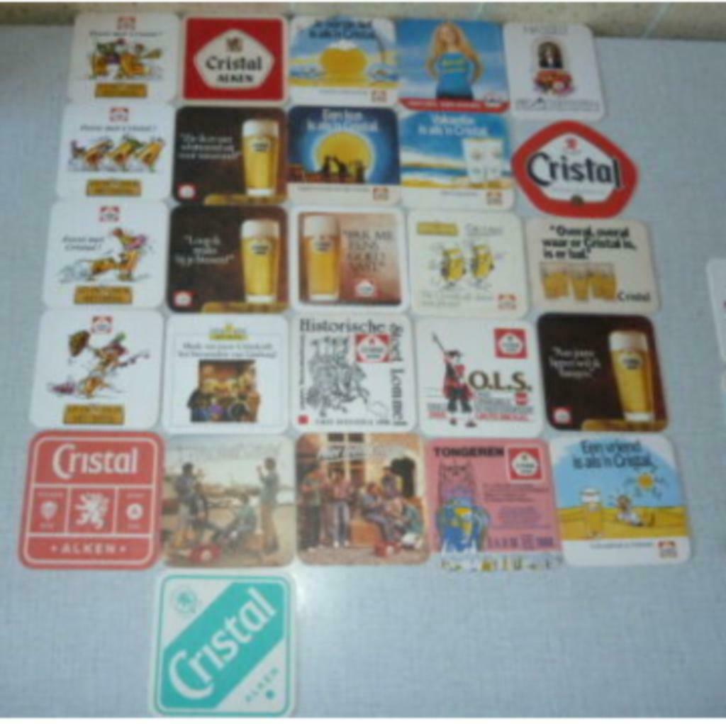 27 verschillende bier viltjes CRISTAL ALKEN Brij. Alken Maes, Verzamelen, Ophalen of Verzenden, Gebruikt, Viltje(s), Overige merken