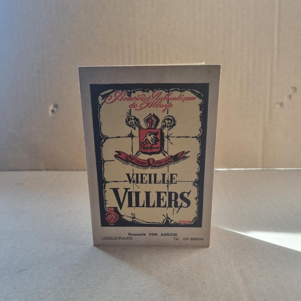 Publicité Vielle Villers, Verzamelen, Biermerken, Ophalen of Verzenden, Gebruikt, Reclamebord, Plaat of Schild, Overige merken