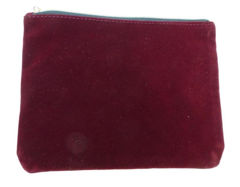 toiletzak donkerrode veloers sluit met rits 23 x 17,5 cm, Ophalen of Verzenden, Nieuw, Rood, Heer of Dame